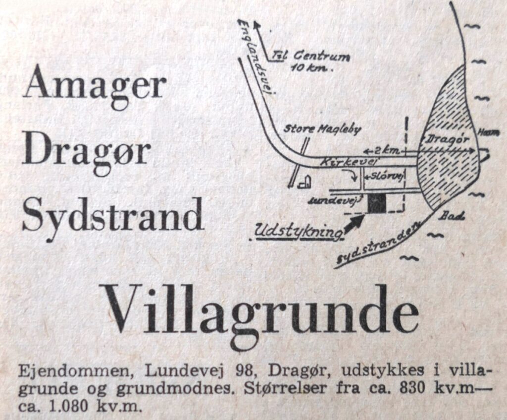 1972. Villegrunde syd for ”Parcelforeningen Maglebylund” sælges. Foto: DB Arkiv