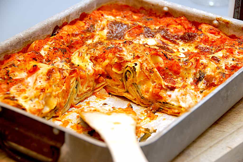 Rodfrugtlasagne. Foto: Madensverden.dk.