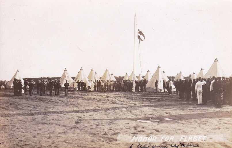 Alarmeringspladsen, der lå i den østelige del af teltlejren. Foto: