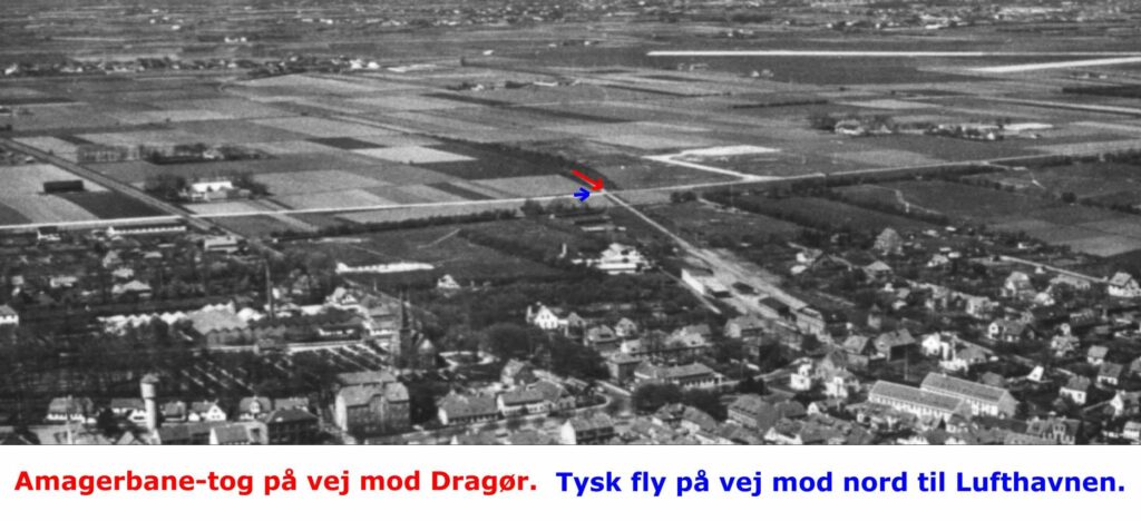 Da han efter Slørvej kørte gennem Granerne og nærmere sig Grønnevej (nuværende D.B. Dirchsens allé), aktiverede han som sædvanligt togfløjten. Foto fra 1947. Foto: DB-arkiv