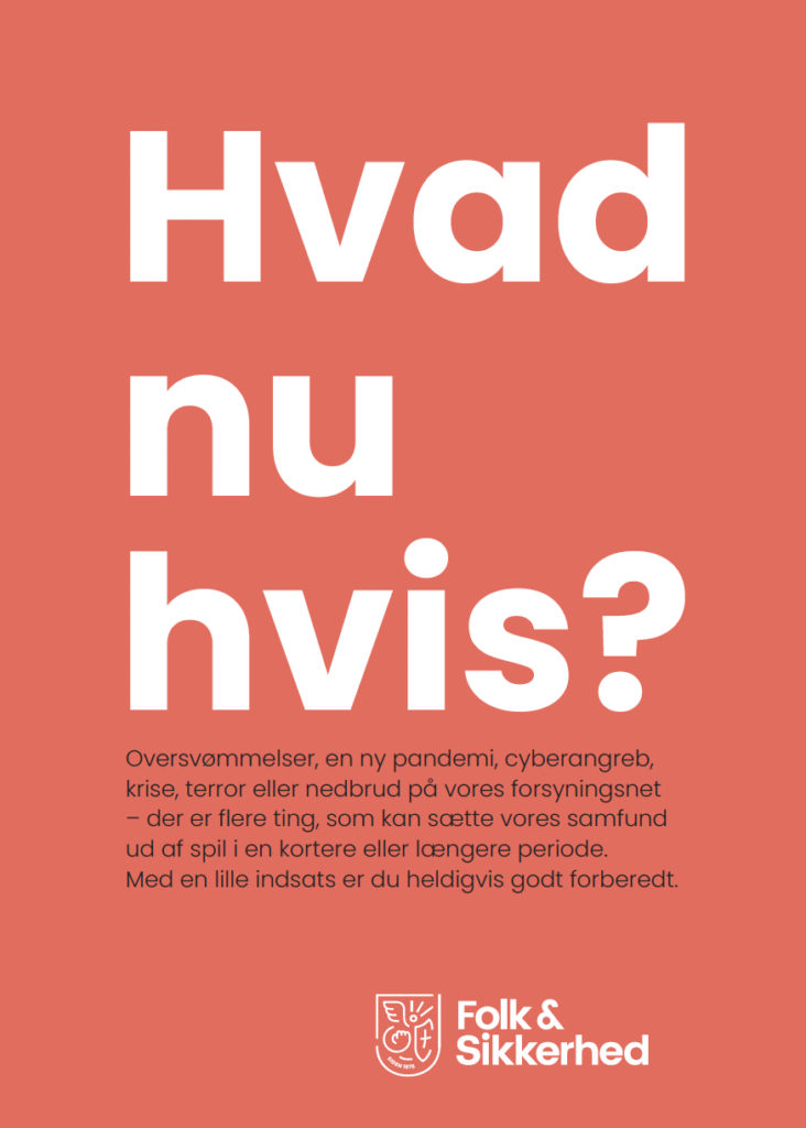 Forsiden til pjecen "Hvad nu hvis?" fra Folk & Sikkerhed.