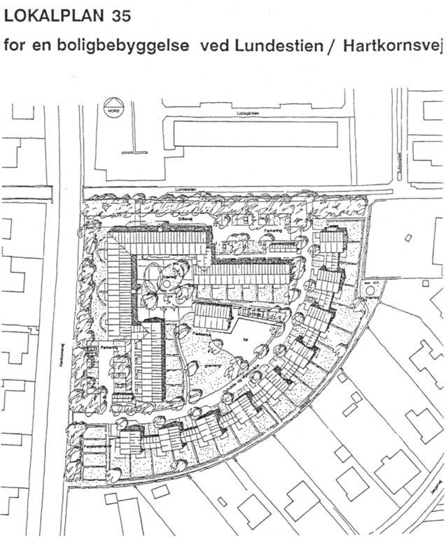 Den endelige udformning af "Jægergården" på "Den kvarte Lagkage" blev i 1995 lidt anderledes end oplægget fra to år før.