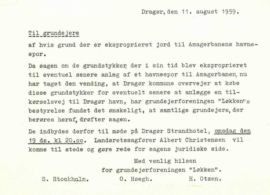 I 1959 var der oprør i villakvarteret lige nord for Den gl. Bydel. Man fik forhindret færgetrafikken gennem det villakvarter. Rønne Allé syd for Den gl. Bydel fik i stedet fornøjelsen af trafikken fra 1960-99.