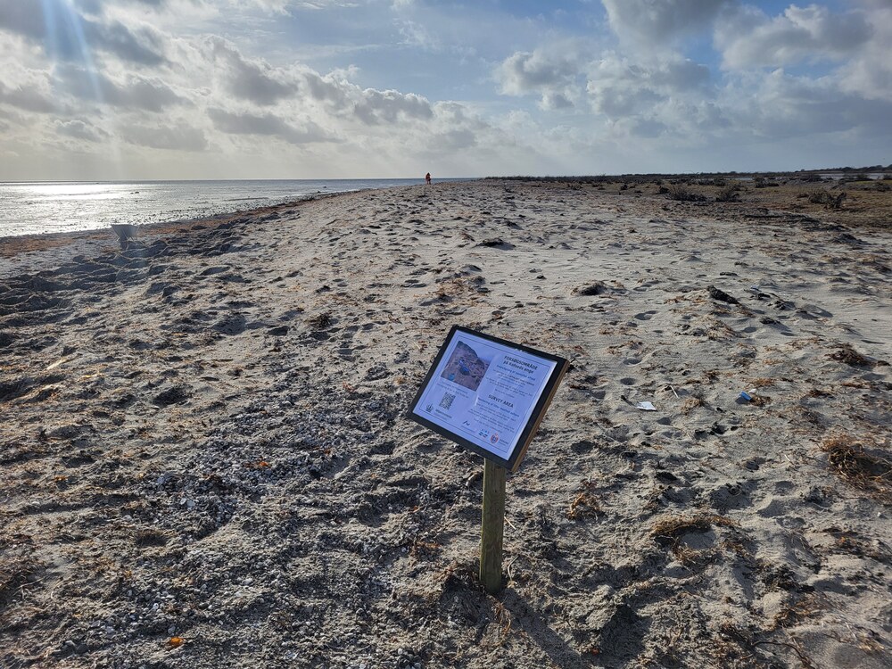 De opsatte skilte på Kofoeds Enge. Foto: Dragør Kommune.